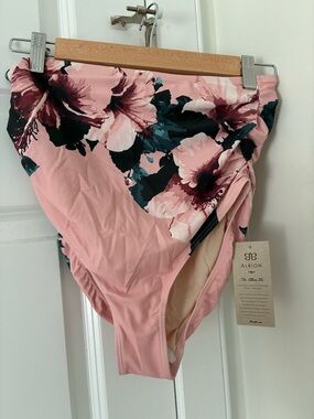 NEW  Albion Bronte Floral High-Waist Bikini Bottom - Pink Floral NWT Sz Medium